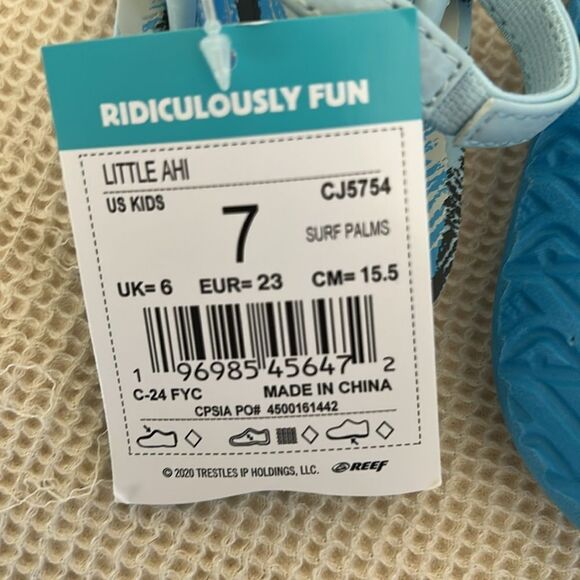 REEF Little Ahi Kids Sandals, Surf Palms, Size Kids 7, NWT - Picture 7 of 7